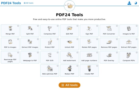PDF24 Tools 网站预览